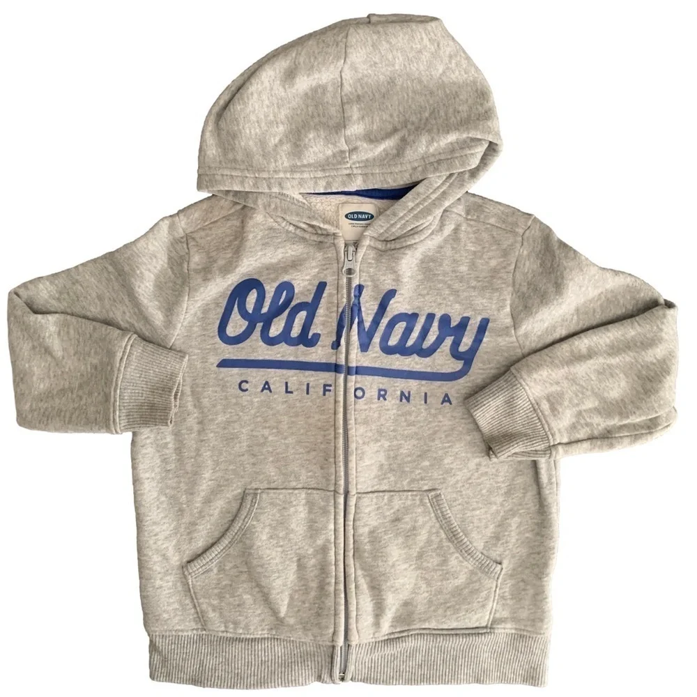 Old Navy Gray Fleece Jacket with Hood